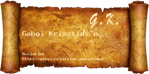 Gebei Krisztián névjegykártya
